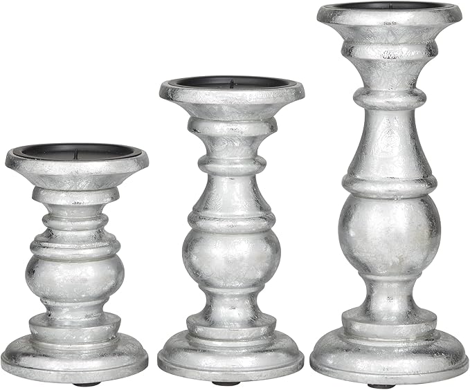 Deco 79 Traditional Mango Wood Pillar Candle Holder - Image 6