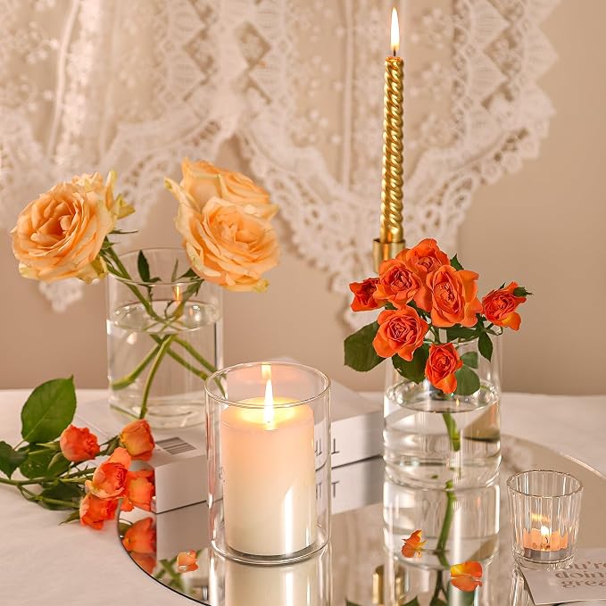 UPBUD 5 Inch Glass Cylinder Vases - Image 7