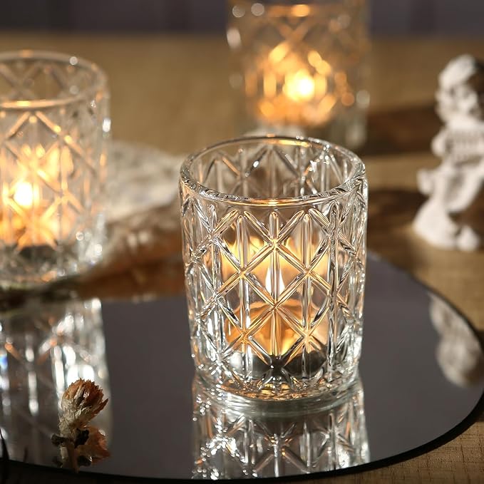 48 Pack Votive Candle Holders, Glass Clear Small Tea Light Candle Holders | - Image 7