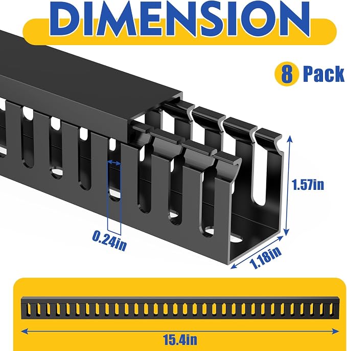 Open Slot Wiring Raceway Cable Duct, Cable Management Cord Track | 123" open - Image 2