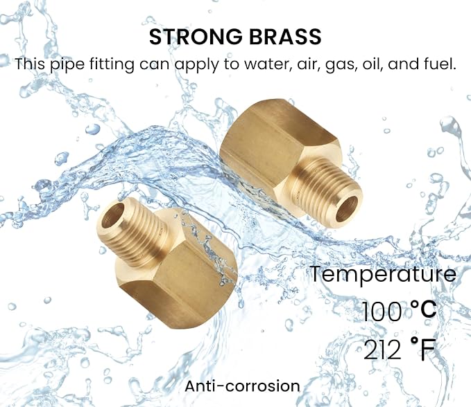 3/8" NPT Female to 1/4" NPT Male Brass Adapter Reducer | to - Image 7