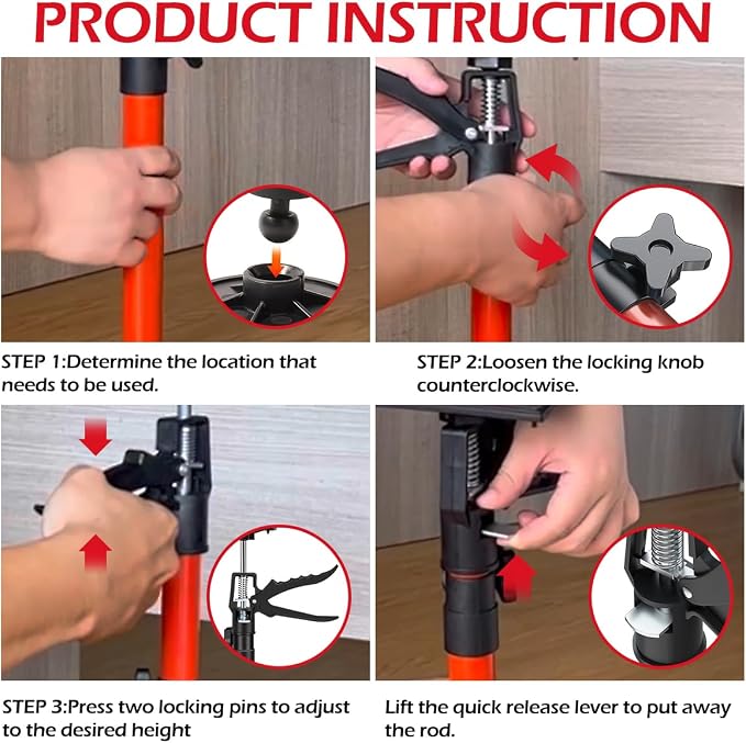 2Pack Adjustable Support Pole, Cabinet Jacks - Image 3