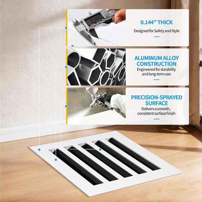 10x10 Modern AC Vent Cover, Decorative Air Vent Register Grille - Image 5