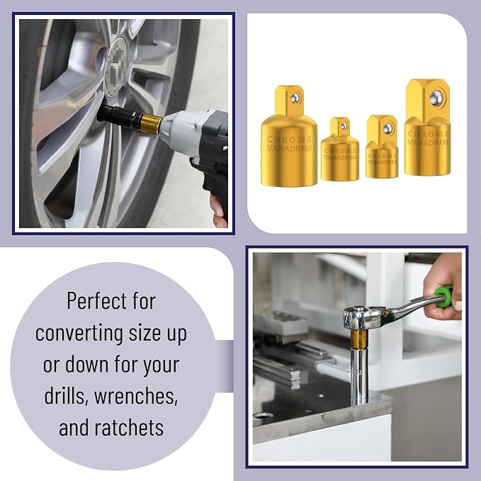 Bates- Impact Socket Adapter and Reducer Set, 1/2" 1/4" 3/8", Impact Adapter Set - Image 5