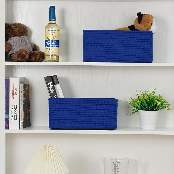 3 Pack Small Storage Baskets for Organizing, 11.8×7.8×5.1", Klein Blue | Woven - Image 5