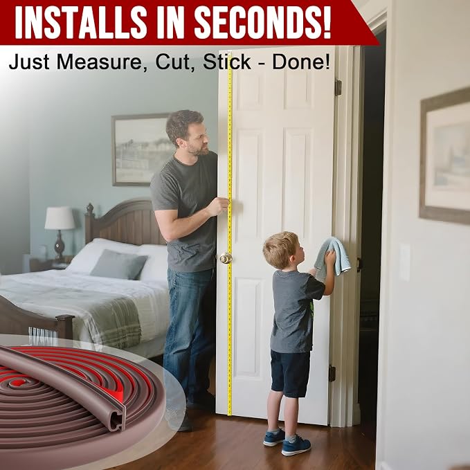 alophoty Door Weather Stripping Door Seal Strip, 0.35"x0.24" | Self-Adhesive - Image 7