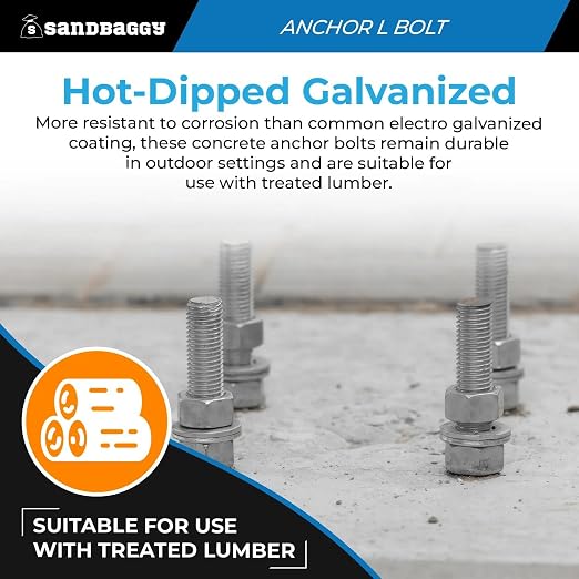 Sandbaggy 1/2" x 18" Threaded Concrete Anchor L-Bolts - Image 8