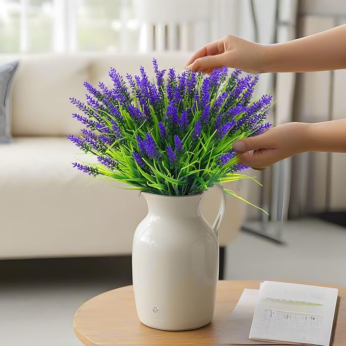 Rowfad 22 Pcs Artificial Outdoor Flowers UV Resistant Lavender Fake Greenery - Image 6