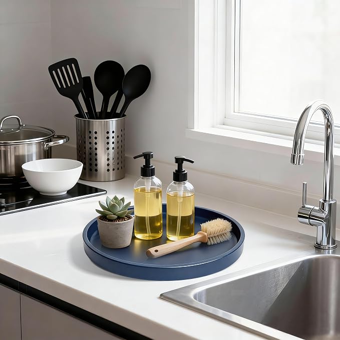 1 Pack 10" Bathroom and Vanity Tray, ABS Bathroom Counter Organizer, Coffee - Image 4