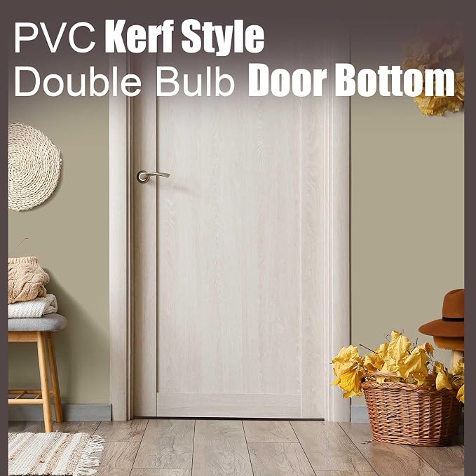 Pushglossy 2 Pcs 36" Kerf Door Sweep Double Bubble Kerf Brown | 1-3/4" Wide - Image 5