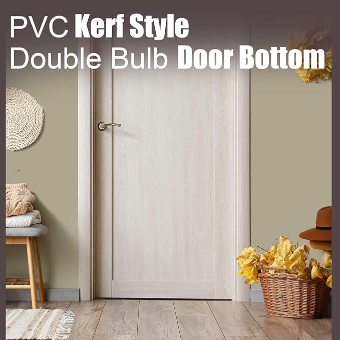 Pushglossy 2 Pcs 48" Double Bubble Kerf Door Sweep 1-3/4" Wide Vinyl - Image 5