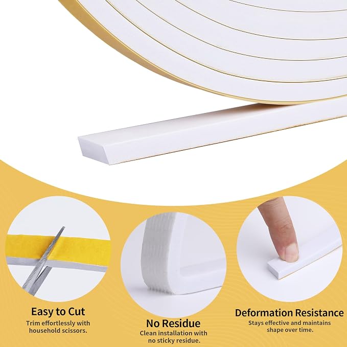 52Ft White Weather Stripping Door Seal - Image 2