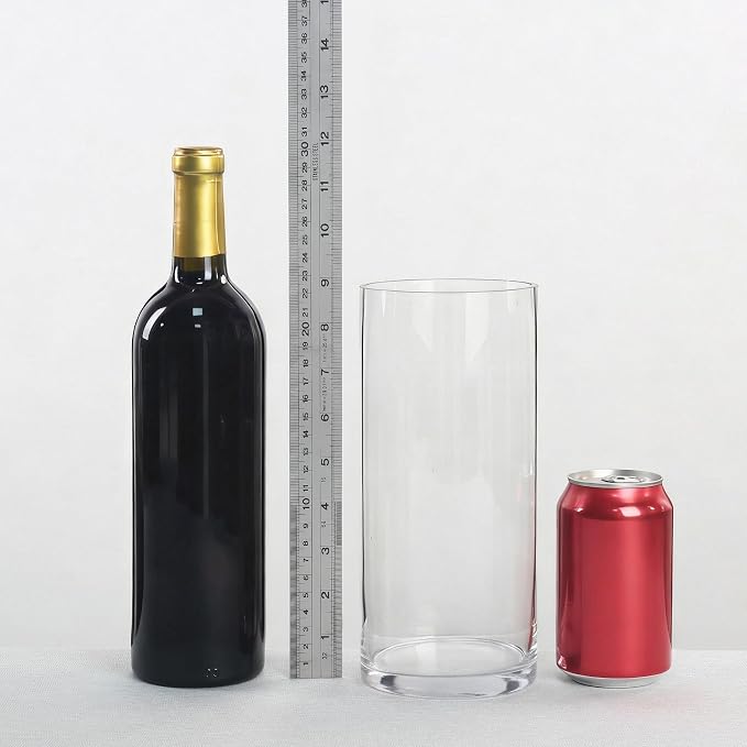 CYS Excel Clear Glass Cylinder Vase Flower Vase Centerpieces Hurricane Floating - Image 4