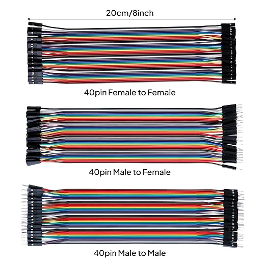 ELEGOO 120pcs Multicolored Dupont Wire M-F, F-F - Image 6