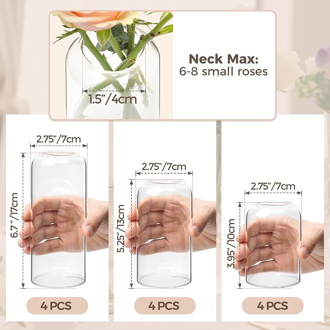 ComSaf Glass Bud Vases in Bulk, Mini Flower Display, Wedding Decor, Table - Image 3