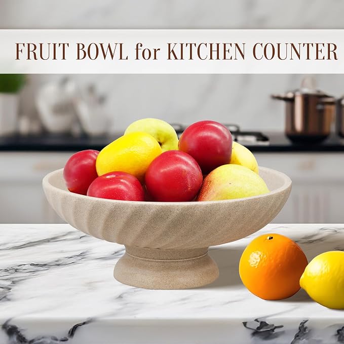 Deobath Large Resin Pedestal Decorative Bowl - Image 3