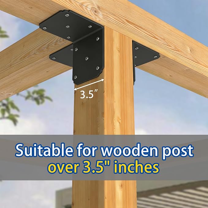 4"x4"x3.5" Heavy Duty L Bracket, 90 Degree Pergola Bracket - Image 5