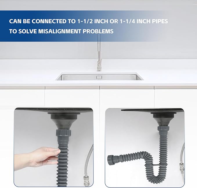Flexible Sink Drain Pipe P Type Water Storage Bend, - Image 5