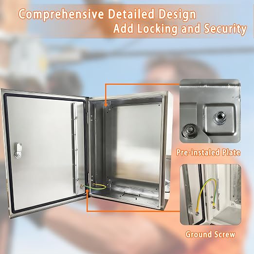 NBCYUNER Stainless Steel Electrical Enclosure 20x16x8 Inch NEMA 4X Enclosure - Image 4