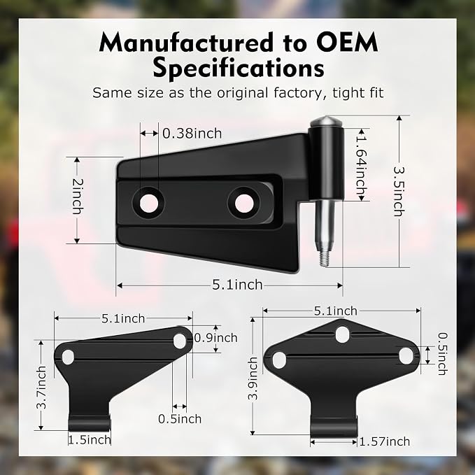 Jeep Wrangler JK 2 Door Hinge Assembly Kits - Image 5