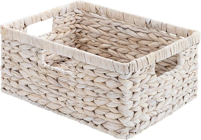 StorageWorks Pantry Baskets, Water Hyacinth White Wicker Baskets, Pantry by StorageWorks