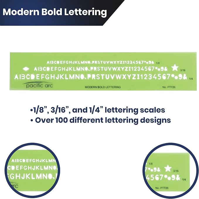 Pacific Arc Modern Bold Lettering Template Guide, - Image 3
