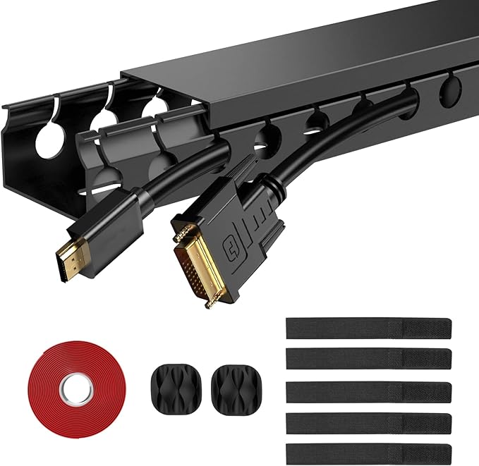 ENONCI Cable Raceway 77in Wire Covers Under Desk Cable Management 5-Pack | by ENONCI