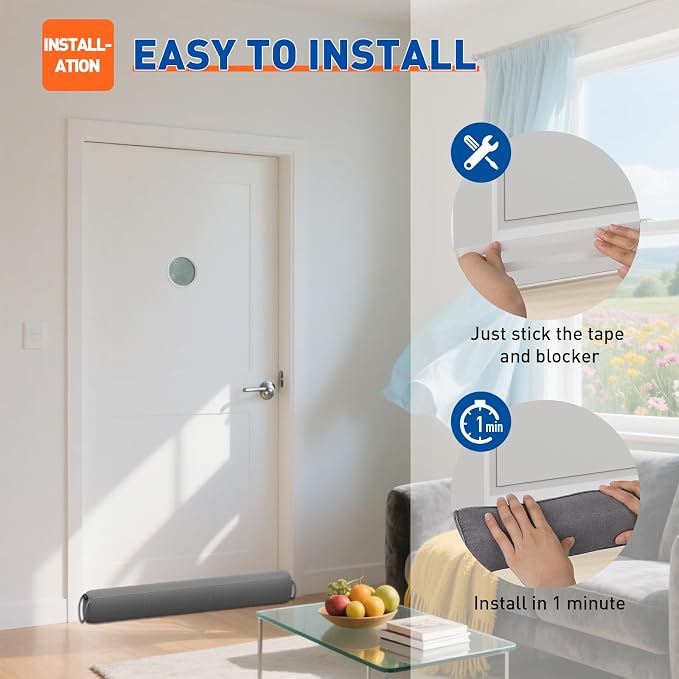 MAGZO Door Draft Stopper 36 Inches, Energy Saving | Rectangle Weighted Door - Image 9