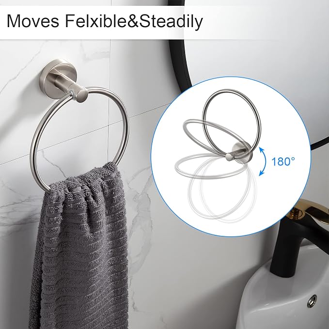 BGL Bathroom Hardware Set Brushed Nickel Bathroom Accessory Set Towel Bar 8 - Image 3
