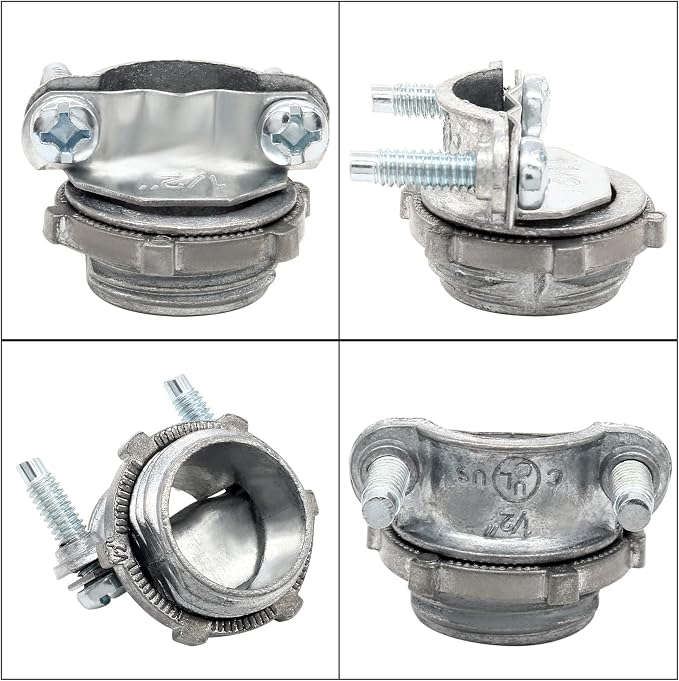 4 Pcs 1/2 Inch Clamp Type Cable Connectors, - Image 4