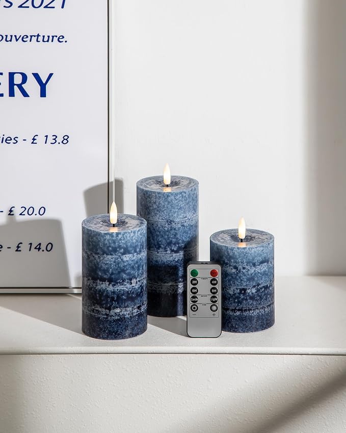 Stmarry Gradient Navy Blue Flameless Candles - Image 9