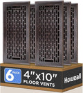 Howeall 4x10 Inches 6 Pack Heavy Duty Walkable Floor Register by Howeall