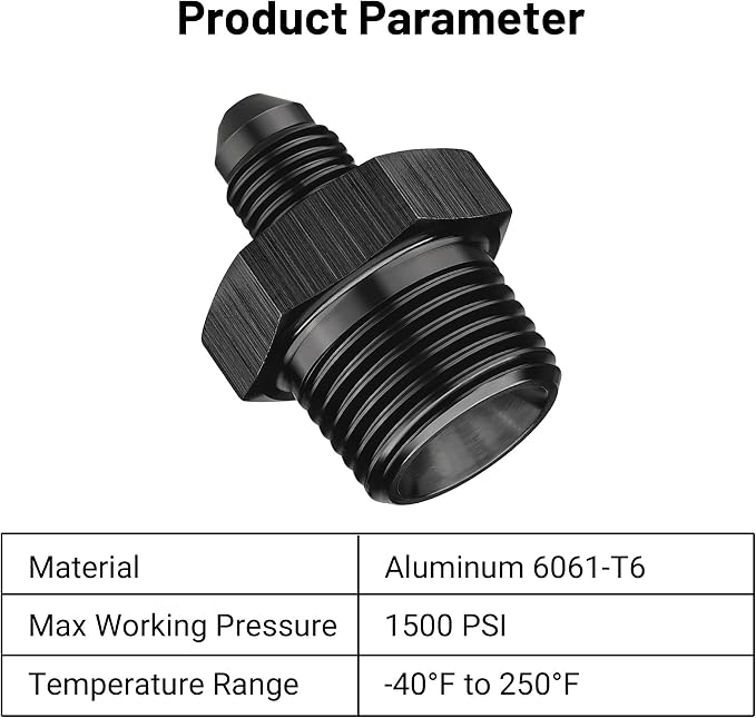 EVIL ENERGY 3AN Male Flare to 3/8" NPT Pipe Fitting Adapter Straight Aluminum - Image 3