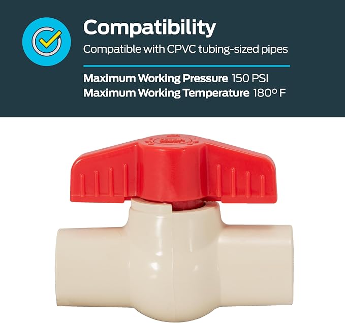 Eastman 1/2 Inch CPVC Slip Ball Valve - Image 3