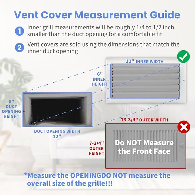 12 x 6 Inch Air Vent Covers for Wall or Ceiling - Image 6