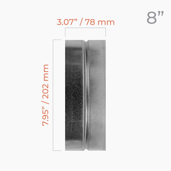 8 Inch Galvanized Metal Duct Connector - Image 2
