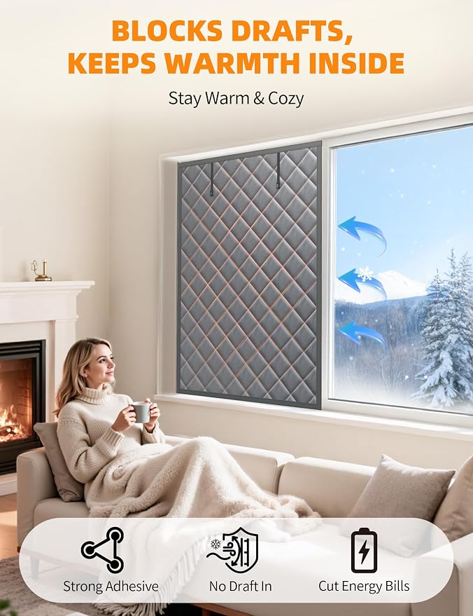Window Insulation for Winter, 31″×57″ Thermal Window Cover, Dual-Sided - Image 3