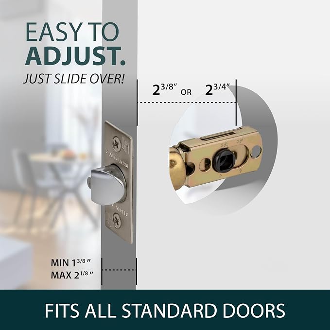 Entry Square Latch Satin Nickel - Image 4