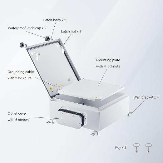 IP65 Weatherproof Metal Box Wall-Mounted Electronic Equipment Enclosure Box - Image 3