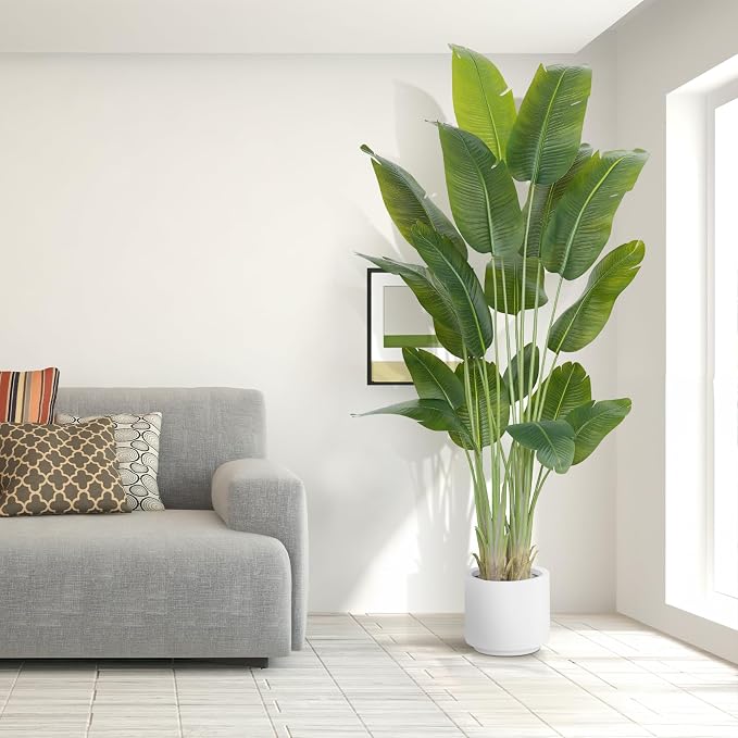 Artificial Bird of Paradise Plant 7.5Ft Tall Fake Tropical Palm Tree Large Fake - Image 2