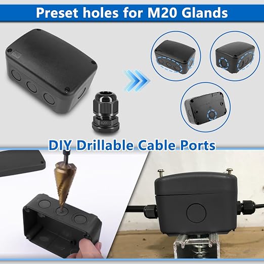 Black Weatherproof Junction Box, IP66 Waterproof Electrical Project Boxes | - Image 7