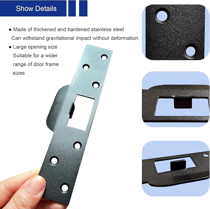 U 9476 Security Latch Strike, Extra Long Door Strike Plate 7", Reinforced - Image 6