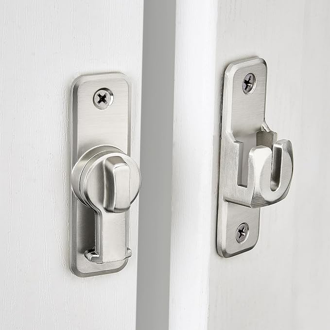 3 Pcs Silvery 90/180 Degree Flip Latch, Zinc Alloy Barn Door Latch | Right - Image 6