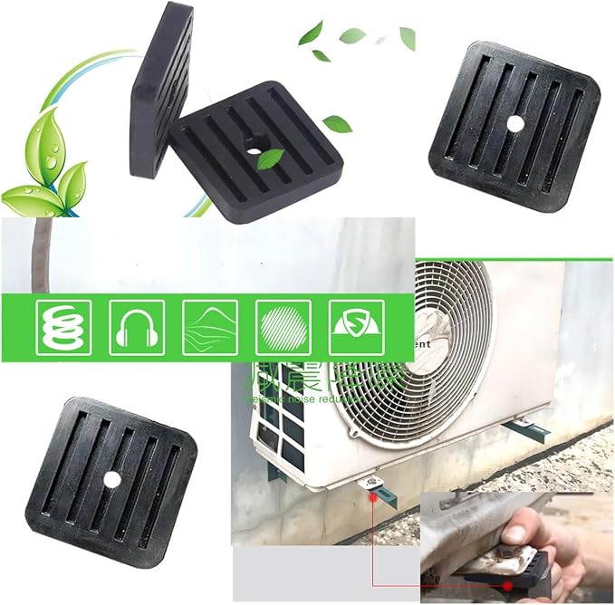 4 Pack Mini Split Anti-Vibration Pads Wall Mounting Bracket Isolator Rubber Pad - Image 3