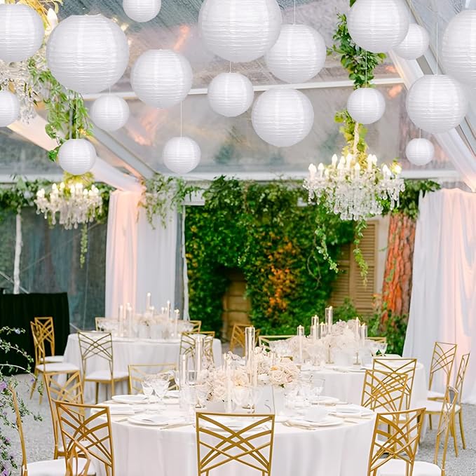 Paper Lanterns Party Decorations, Round Hanging Paper Lanterns Decorations - Image 7