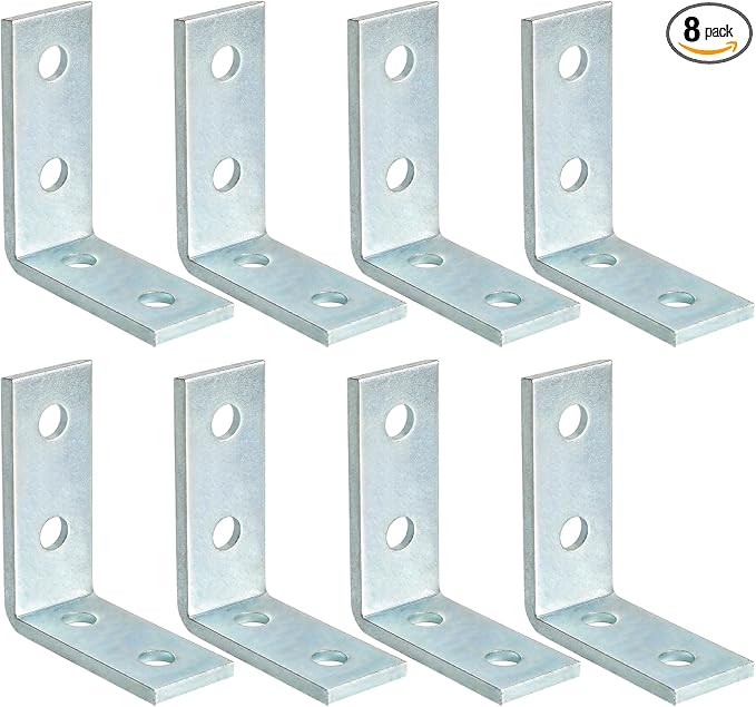 8Pcs 4 Hole 90 Degree Bracket for 1 5/8 Strut Channel, Heavy Duty L Brackets by LAICCUM
