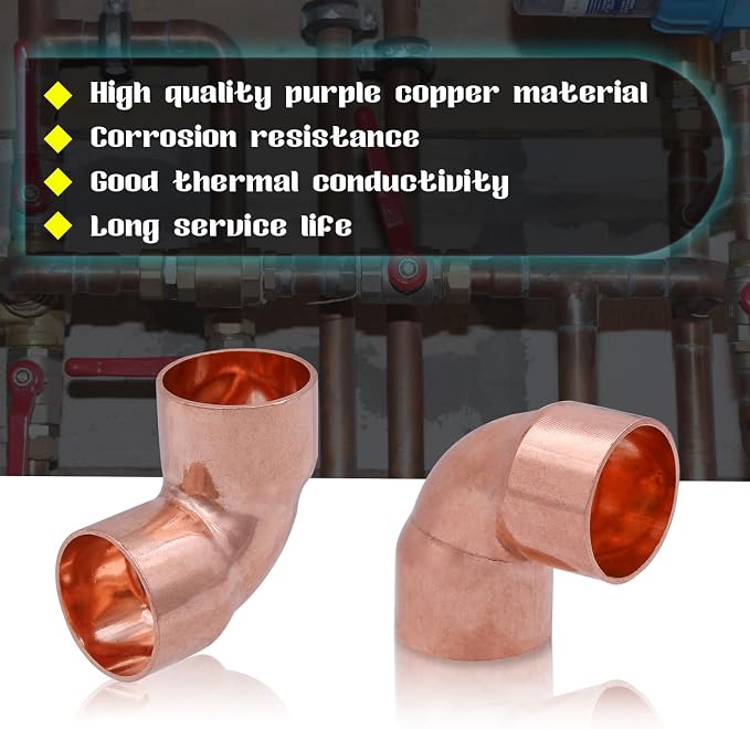 90 Degrees Elbow, Copper Fitting 1 Inch ID Welding Joint - Image 4