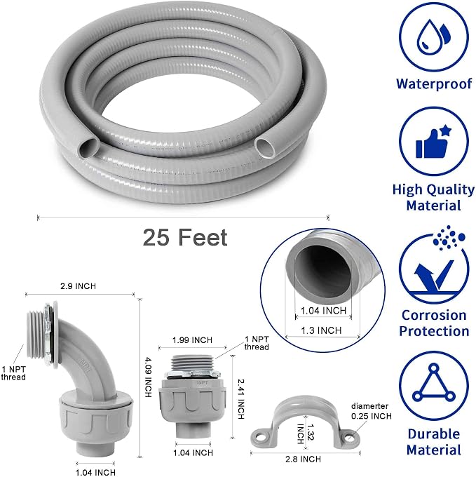 Yariwiz Flexible Electrical Conduit Liquid Tight PVC Conduit Kit - Image 2