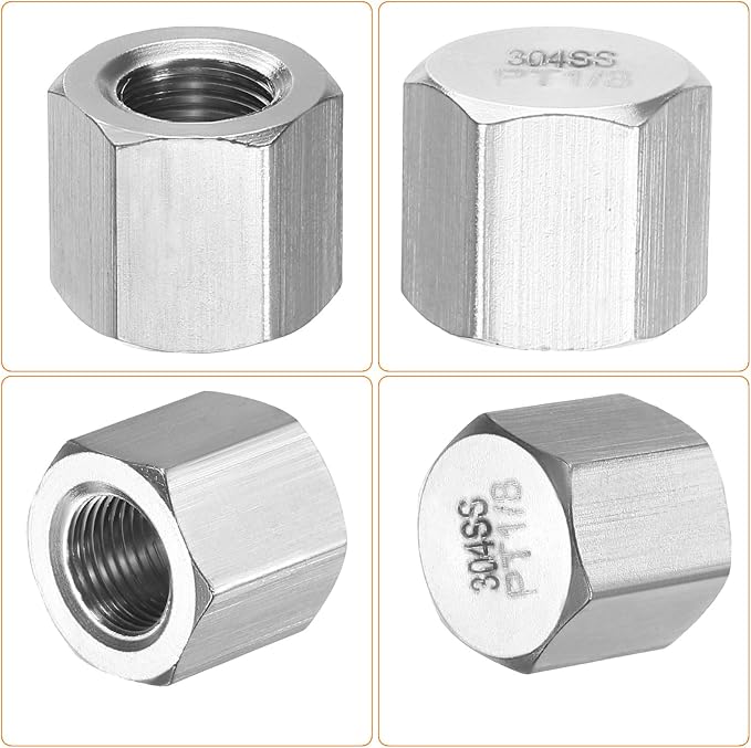 uxcell 2pcs Hex End Cap 304 Stainless Steel Nut - Image 4