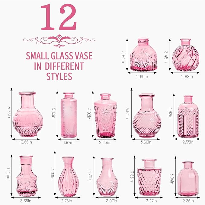 Mini Bud Vases Centerpieces for Tables, Small Flower Vases Suitable for - Image 2